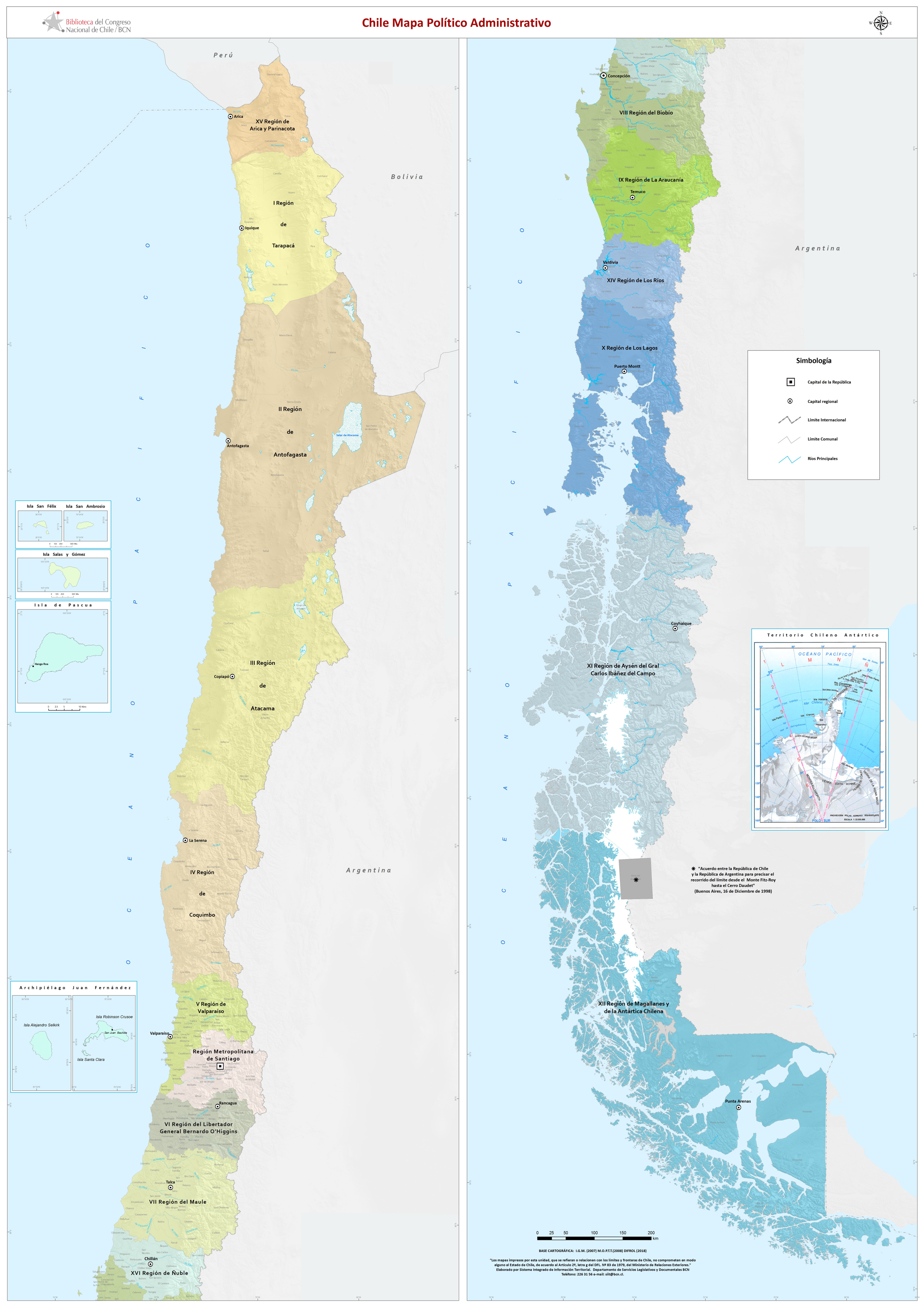 Mapa político de Chile