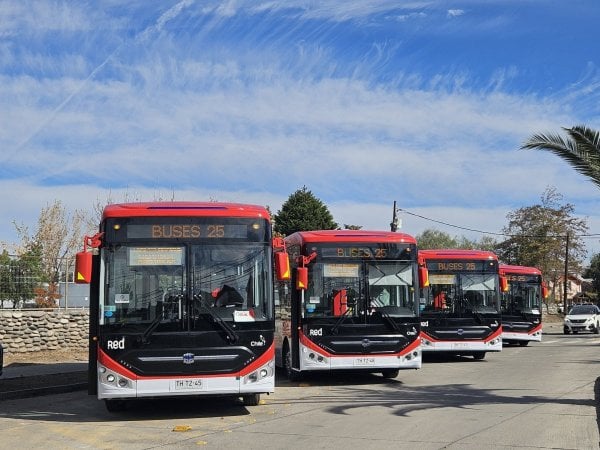 Buses eléctricos del transporte público en Rancagua