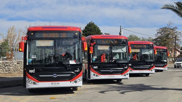 Buses eléctricos del transporte público en Rancagua