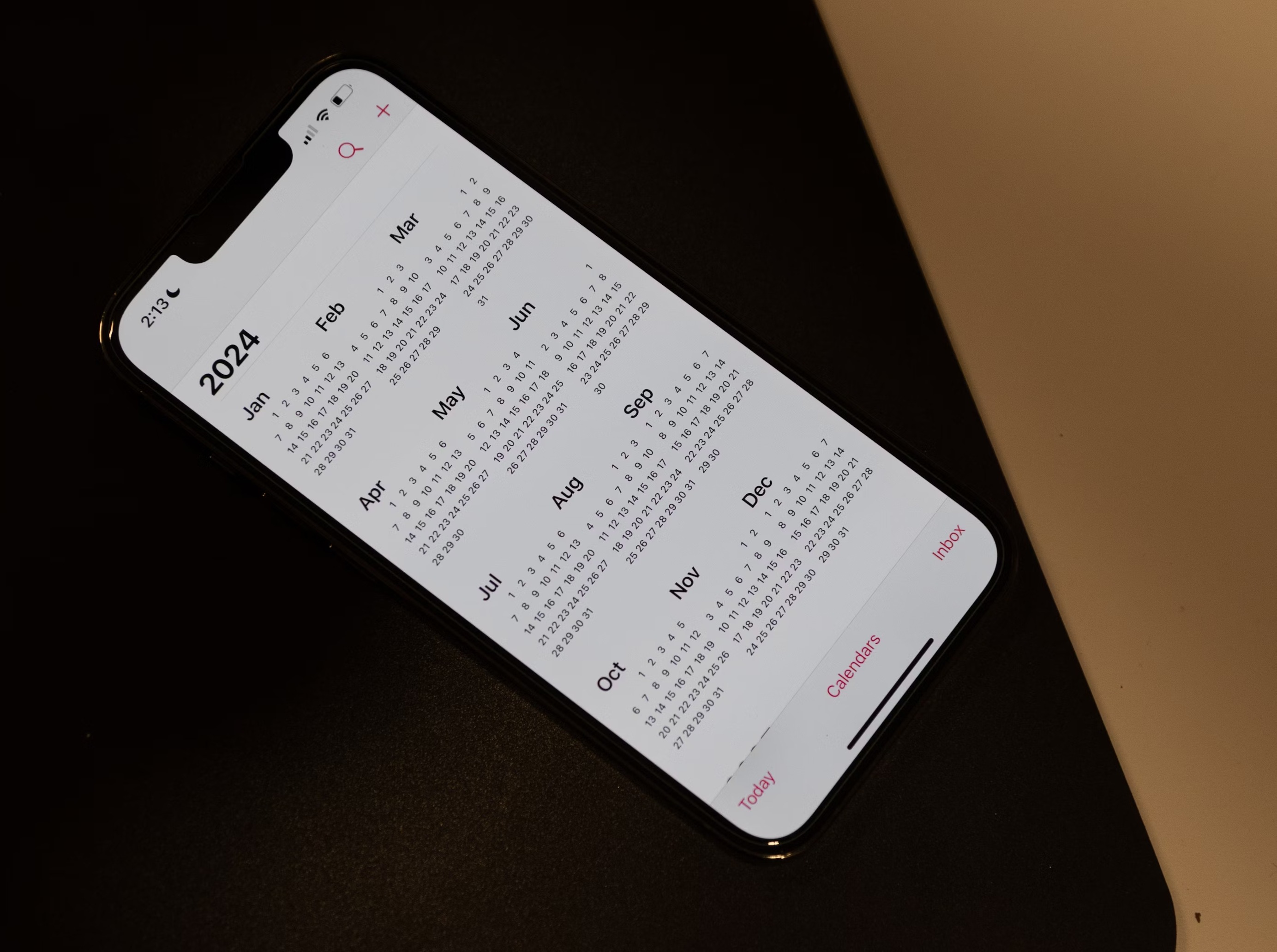 Calendario con feriados.