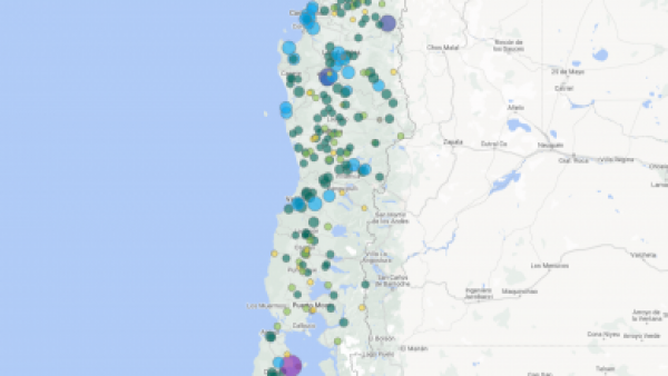 Lugares donde más ha llovido. Sistema frontal.