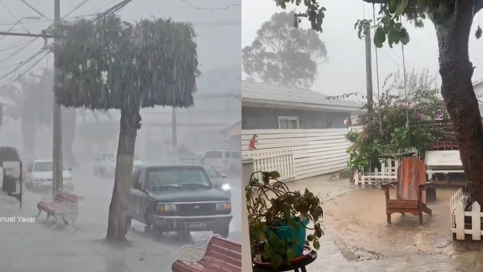 VIDEOS | "Se cae el cielo": así se vive el sistema frontal en Pichilemu