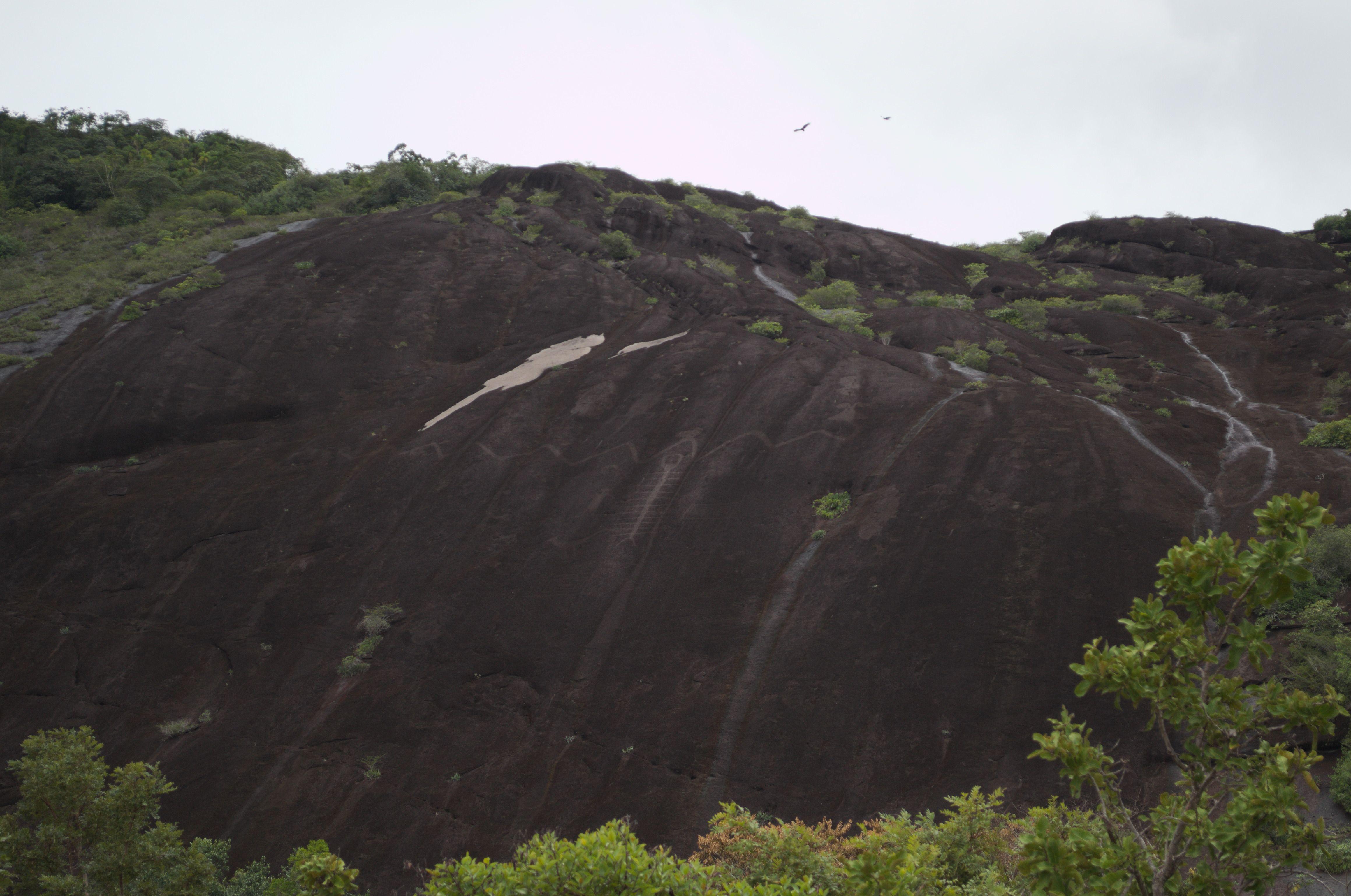 Arte rupestre monumental a orillas del Orinoco.