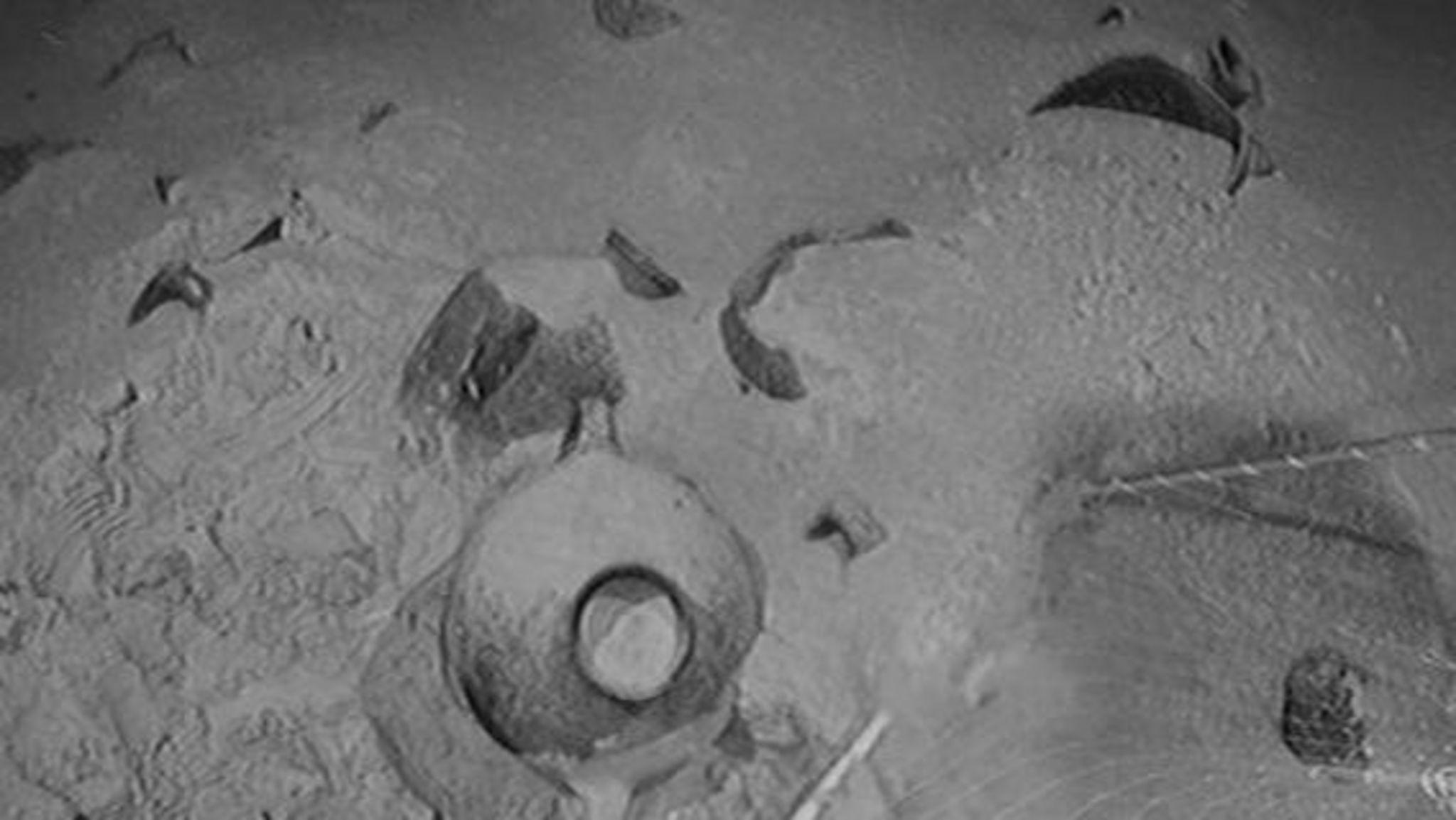 Imágenes tomadas durante la exploración muestran las embarcaciones hundidas en el lecho marino