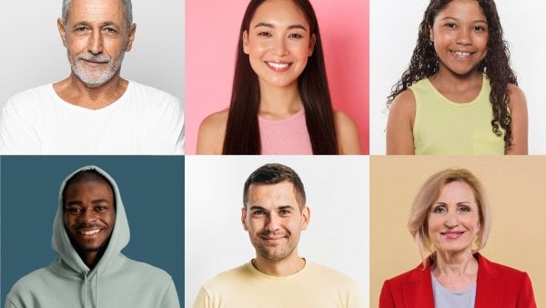 Rostros de personas. Estudio.