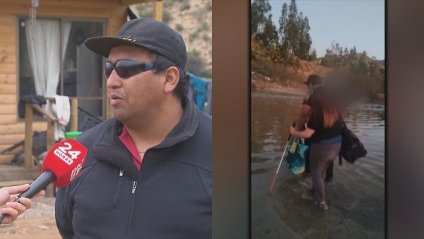 Fernando Escobar, el padre ciego que cruza el río a diario para llevar a sus hijos al colegio