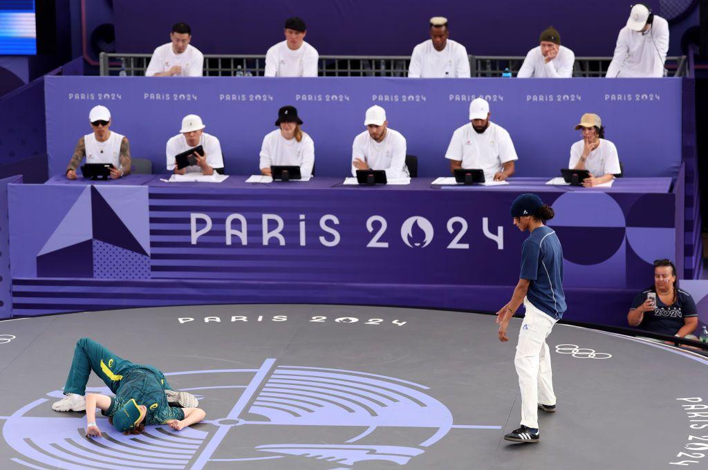 Gunn en su actuación de breaking en París 2024