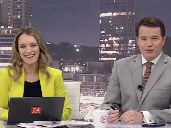 Carla Zunino y Davor Gjuranovic en 24 Horas Tu Mañana.