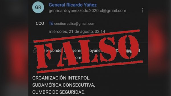 Correo falso de carabineros