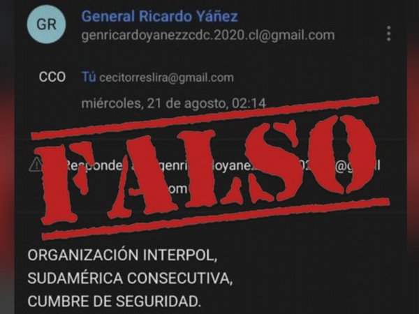Correo falso de carabineros