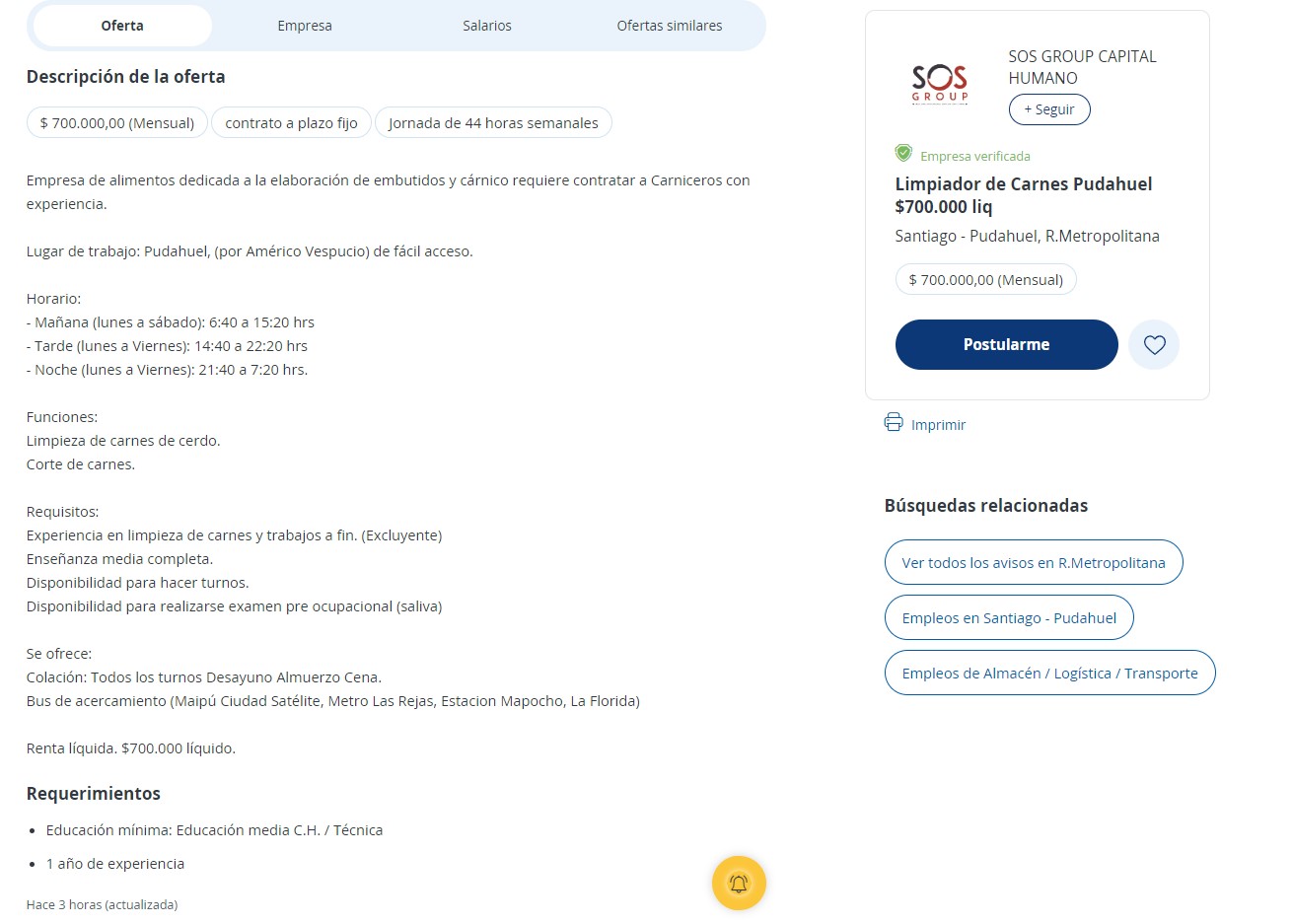 Empleos de fiestas patrias