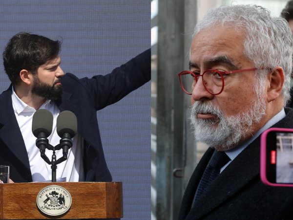 Gabriel Boric(i) y Luis Hermosilla(d)