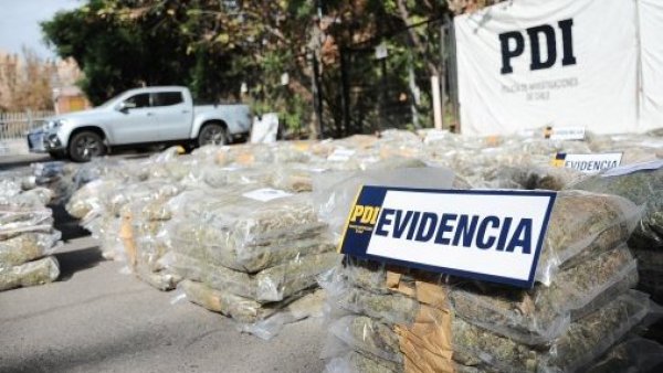 400 kilos de cannabis incautados por la Policía de Investigaciones(PDI)
