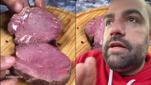 Viral cocción de la carne.
