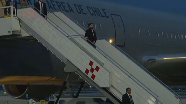 Presidente Boric llegando a México