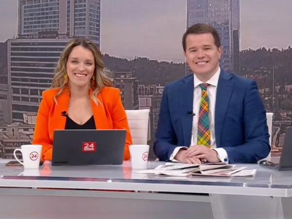 Carla Zunino y Davor Gjuranovic en 24 Horas Tu Mañana.