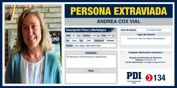Andrea Cox Vial Desaparecida