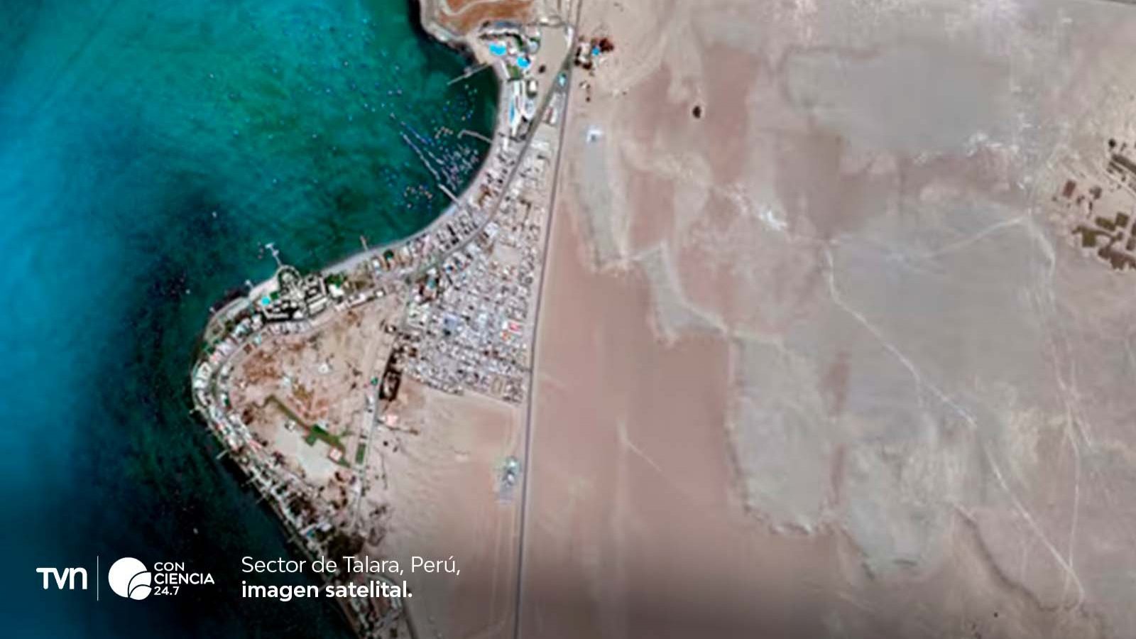 Vista aérea de la base aérea El Pato en Talara, futura sede del puerto espacial más grande de Sudamérica.