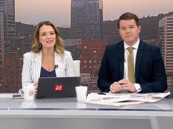 Carla Zunino y Davor Gjuranovic en 24 Horas Tu Mañana.