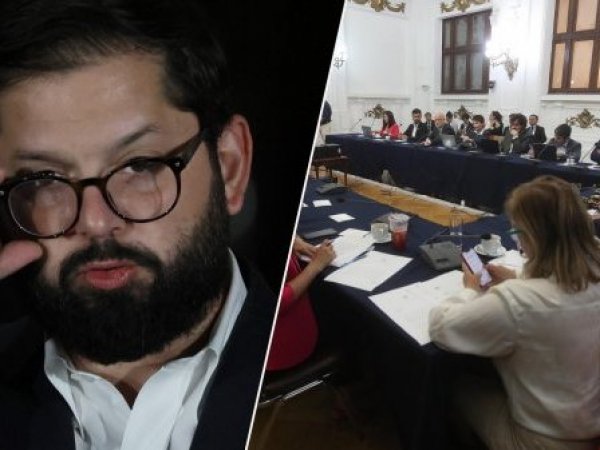 Presidente Boric y comisión investigadora del caso Monsalve