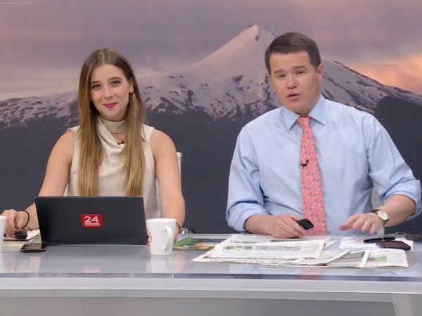 Davor Gjuranovic y Agustina Álvarez en 24 Horas Tu Mañana.