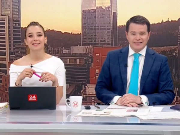 Davor Gjuranovic y Agustina Álvarez en 24 Horas Tu Mañana.