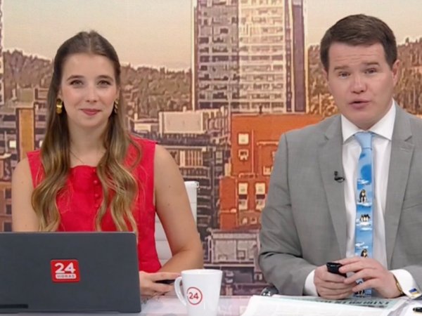 Davor Gjuranovic y Agustina Álvarez en 24 Horas Tu Mañana.