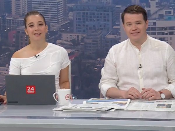 Davor Gjuranovic y Agustina Álvarez en 24 Horas Tu Mañana.