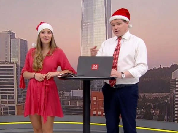 Davor Gjuranovic y Agustina Álvarez en 24 Horas Tu Mañana.