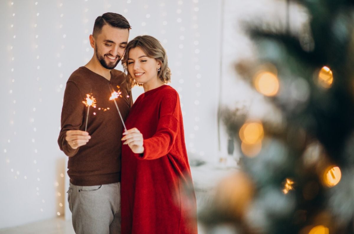 Pareja en Navidad