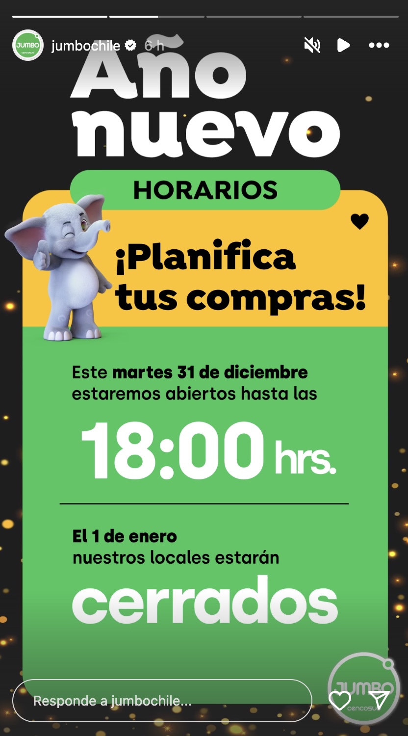 Horarios Jumbo Año Nuevo