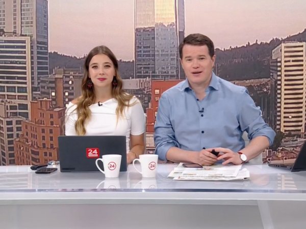 Davor Gjuranovic y Agustina Álvarez en 24 Horas Tu Mañana.