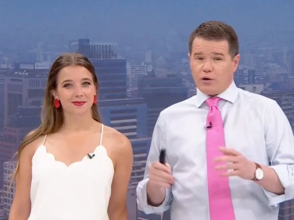 Davor Gjuranovic y Agustina Álvarez en 24 Horas Tu Mañana.