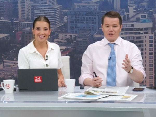 Davor Gjuranovic y Agustina Álvarez en 24 Horas Tu Mañana.