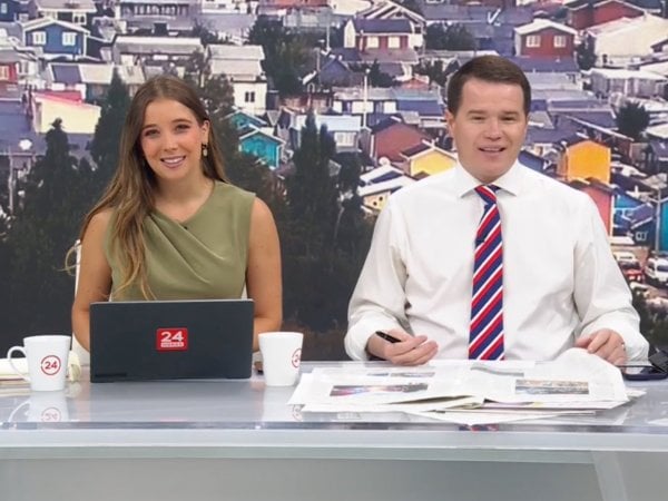 Davor Gjuranovic y Agustina Álvarez en 24 Horas Tu Mañana.