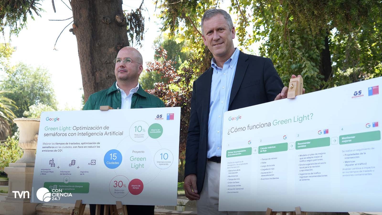 Semáforos sincronizados en Santiago gracias al proyecto Green Light de Google y el Ministerio de Transportes.