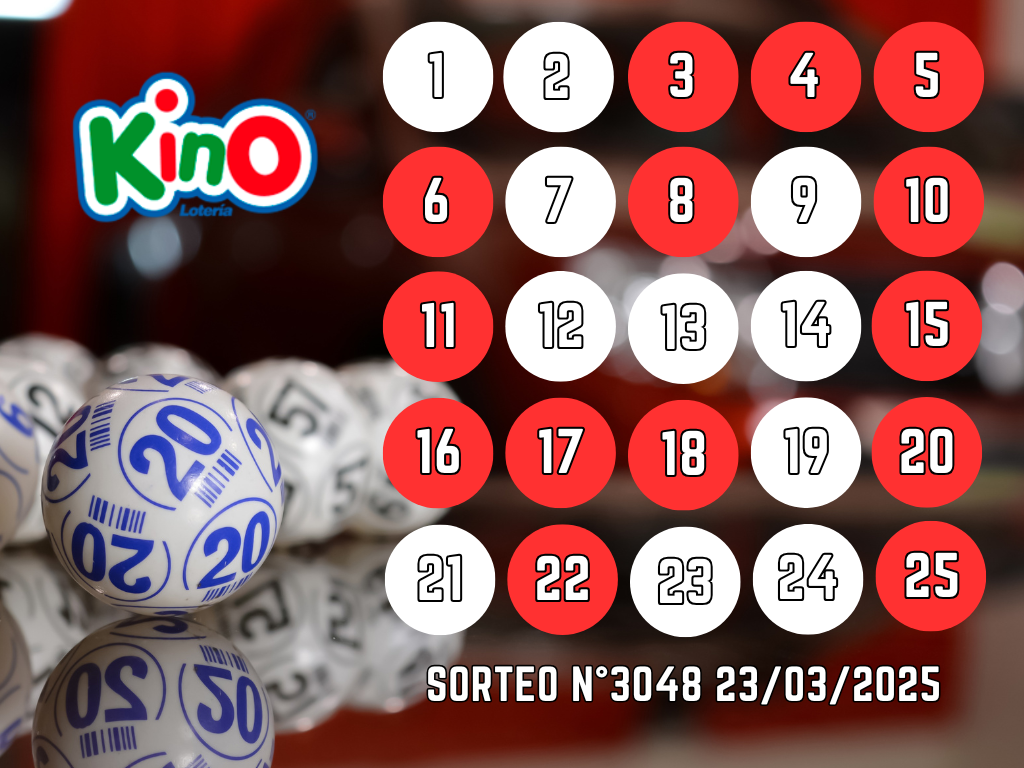 RESULTADOS KINO, SORTEO 3046 - DOMINGO 23 DE MARZO 2025