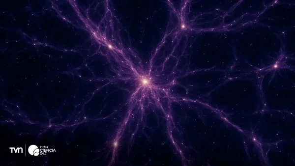 Representación artística de galaxias alejándose en un universo en expansión, inspirada en los datos de DESI.