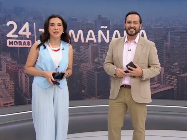 Valentina Reyes y Rafael Venegas en 24 Horas Tu Mañana.