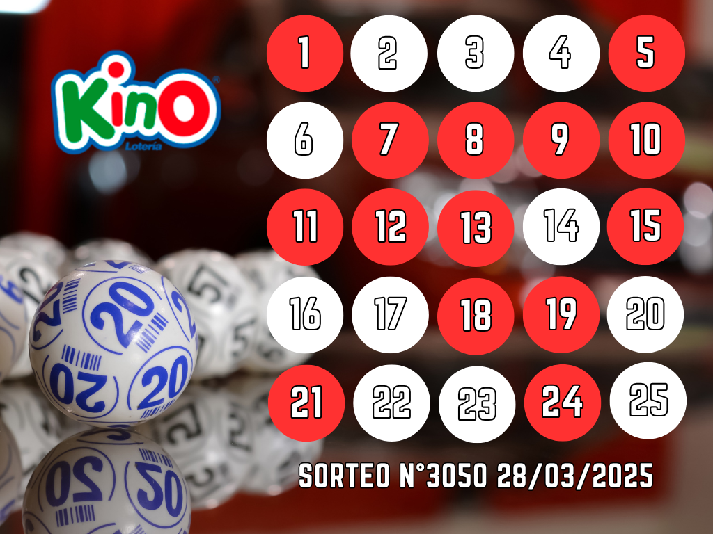 RESULTADOS KINO, SORTEO 3050 - VIERNES 28 DE MARZO 2025