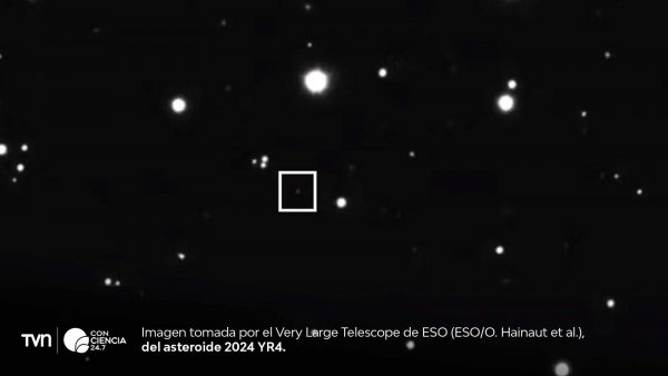 Imagen del asteroide 2024 YR4.
