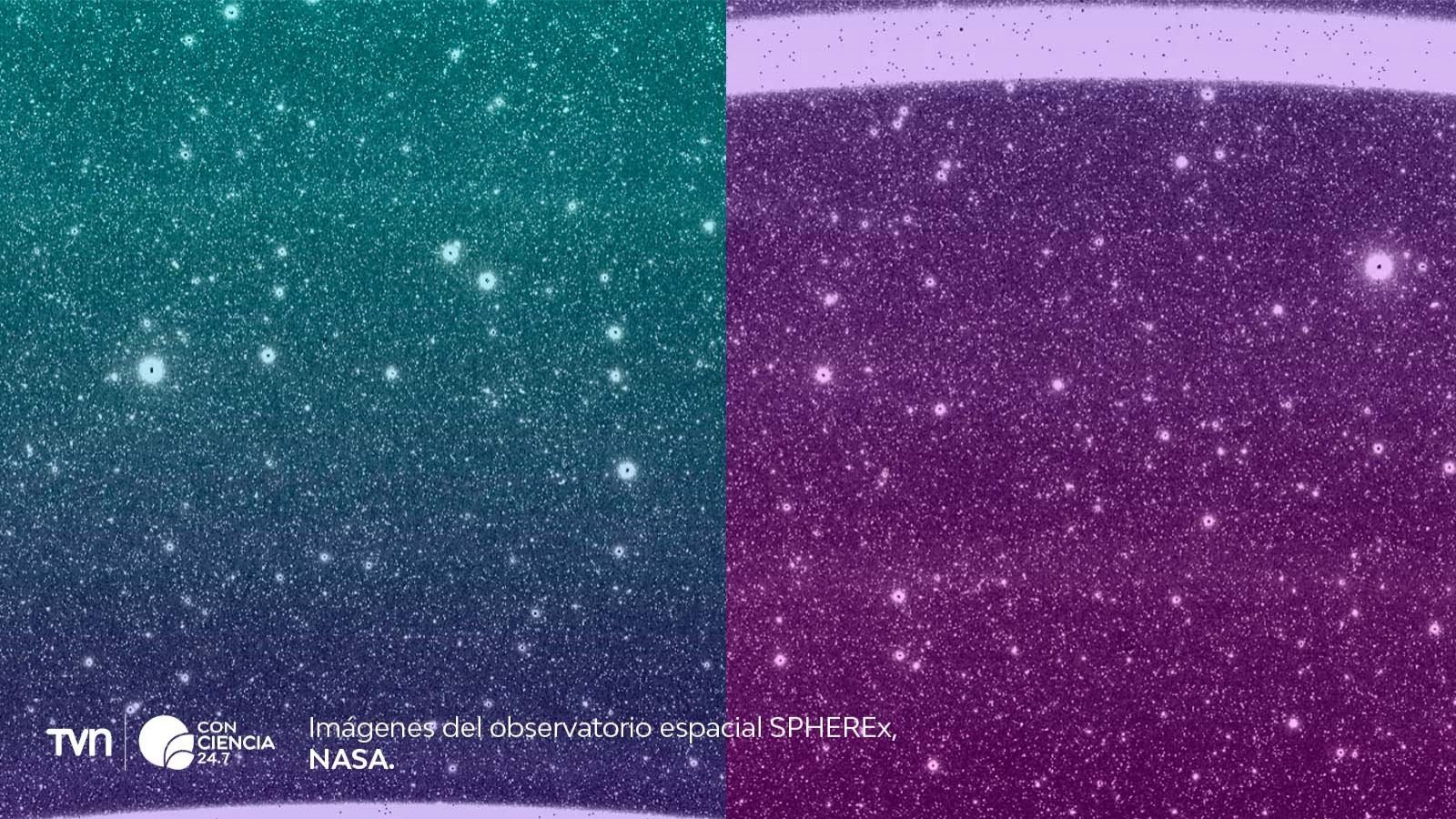 Primera imagen captada por el telescopio SPHEREx, mostrando miles de estrellas y galaxias en luz infrarroja.