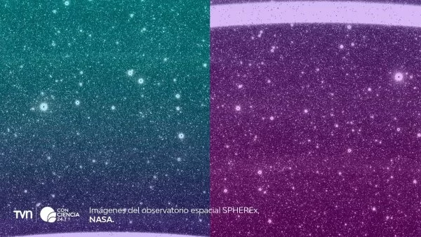 Primera imagen captada por el telescopio SPHEREx, mostrando miles de estrellas y galaxias en luz infrarroja.