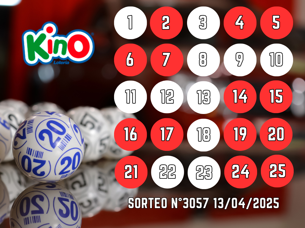 RESULTADOS KINO, SORTEO 3057 - DOMINGO 13 DE ABRIL 2025