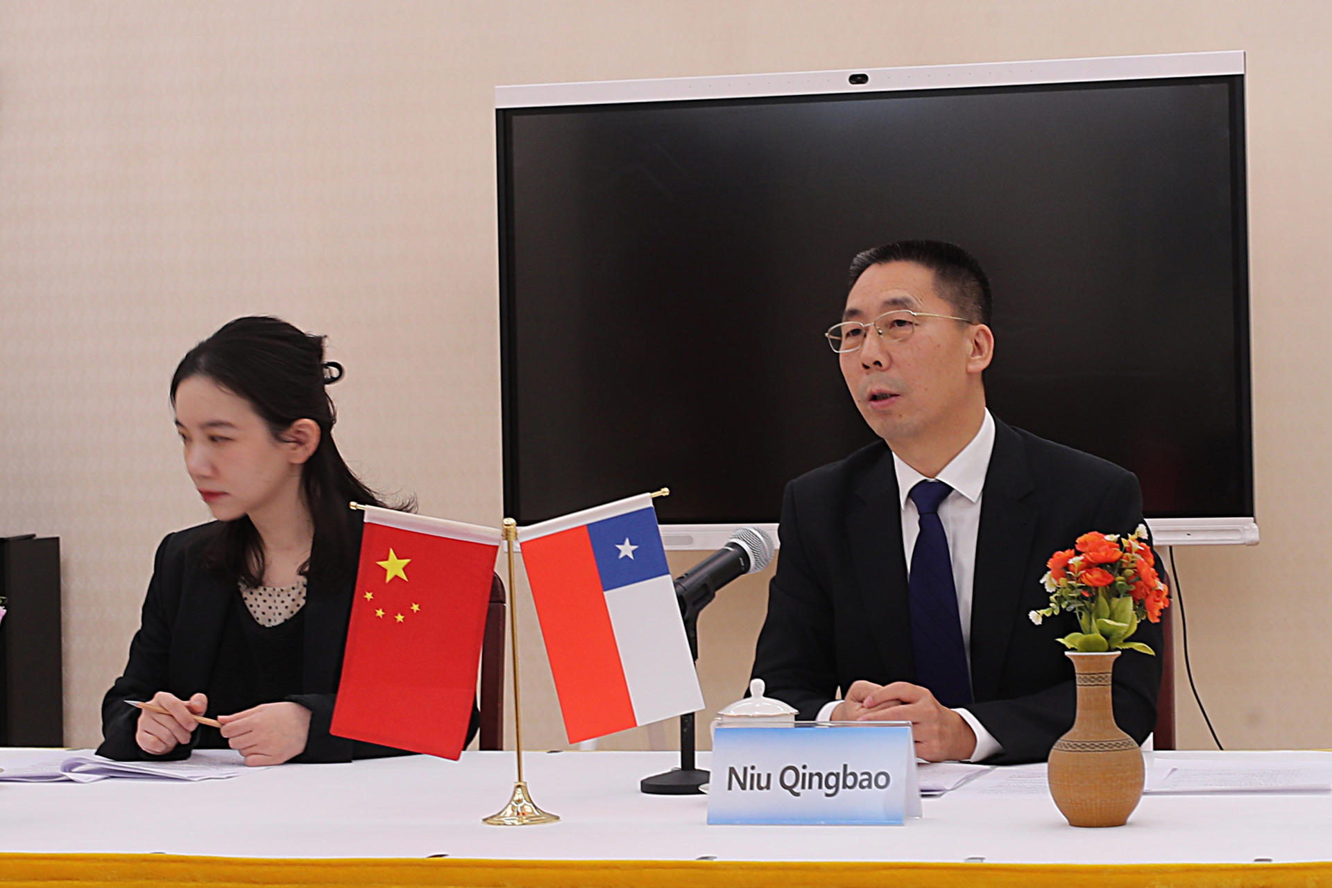 El Embajador de China en Chile, Niu Qingbao