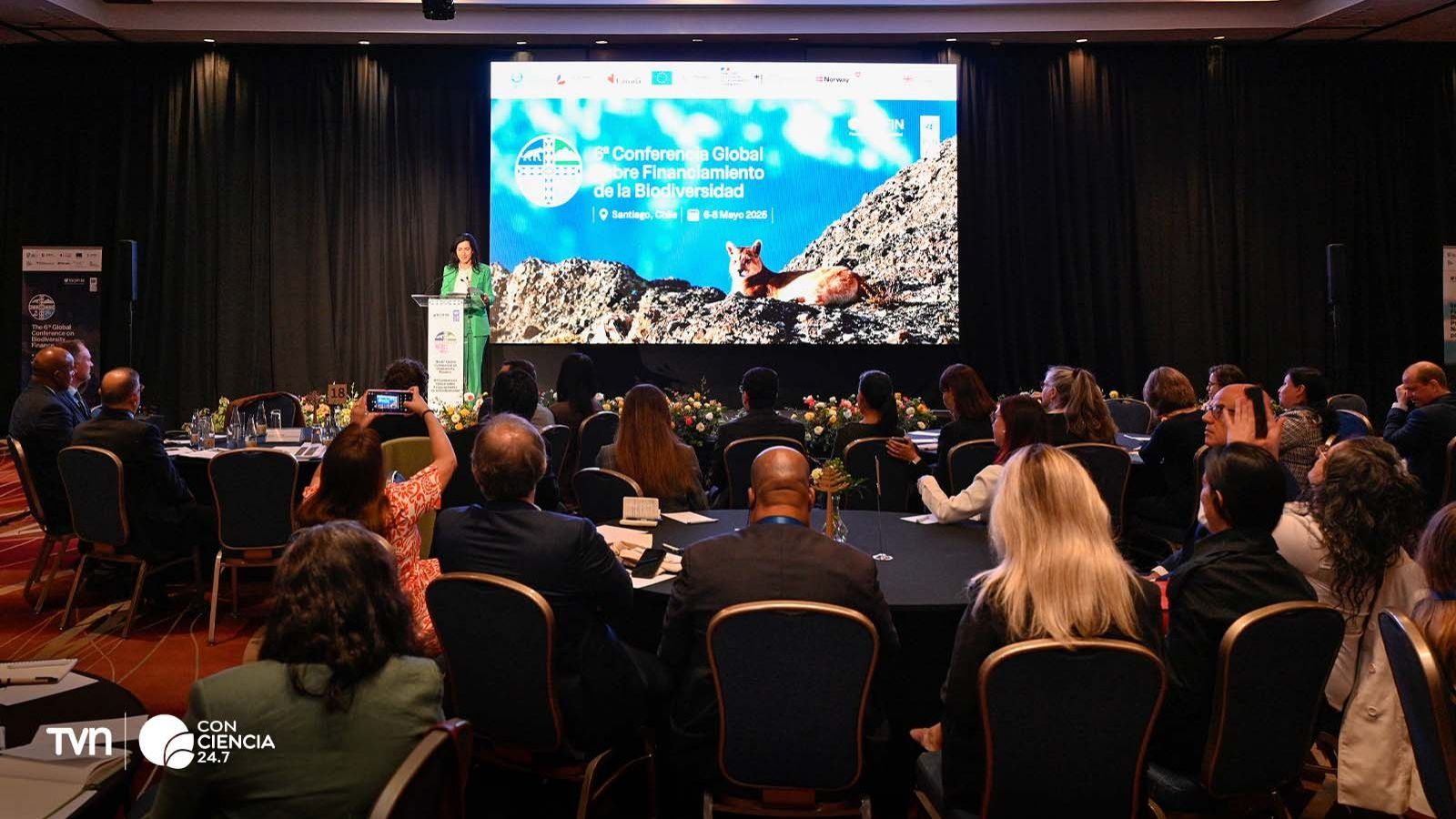 Autoridades y expertos reunidos en Santiago para la 6.ª Conferencia BIOFIN, el mayor encuentro global sobre financiamiento de biodiversidad.