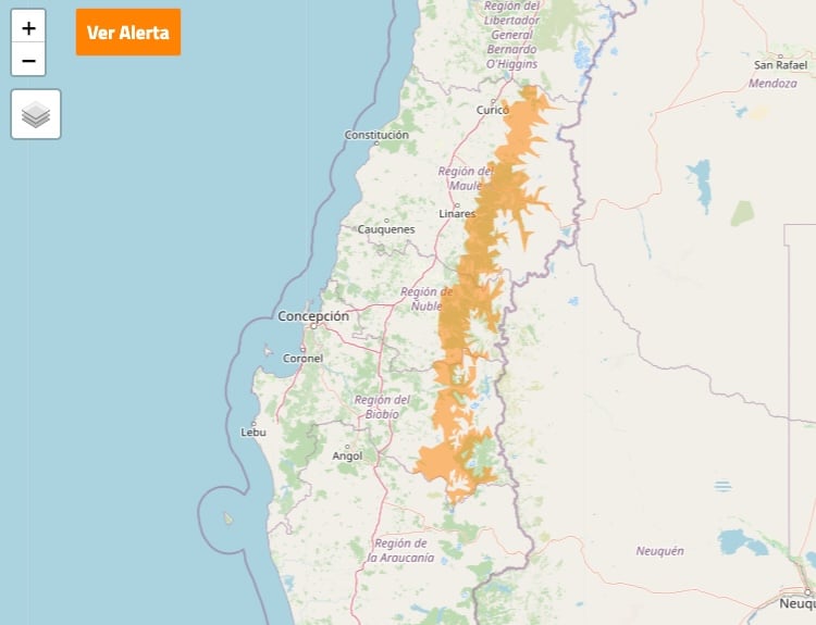 Zona afectada por las precipitaciones