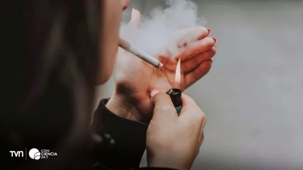 Persona fumando un cigarro en el Día Mundial Sin Tabaco