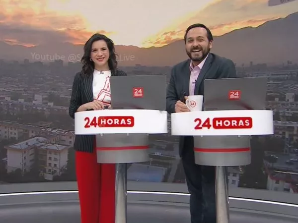 Valentina Reyes y Rafael Venegas en 24 Horas Tu Mañana.