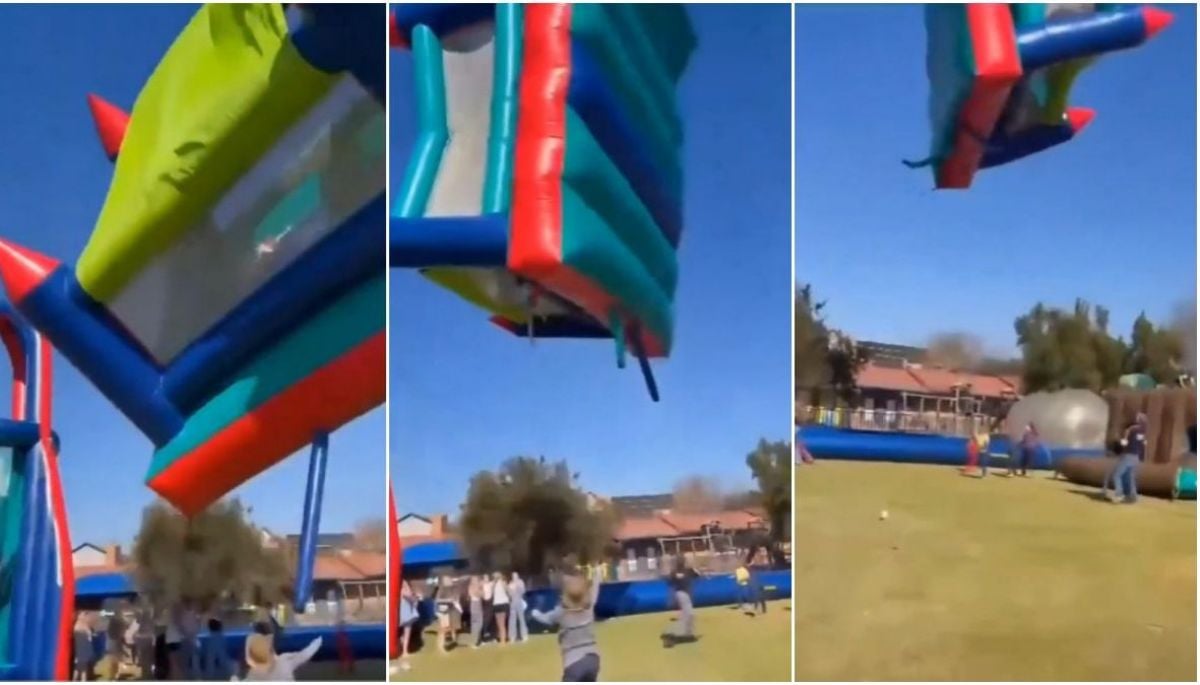 Niño sufrió fractura de cráneo: castillo inflable sale volando con niños en su interior